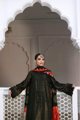 3-Pc Unstitched Embroidered Masori Shirt with Staple Shawl & Dyed Trouser CZW3-08