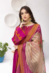 3-Pc Unstitched Printed Marina Suit With Embroidered Dupatta PEW22-01