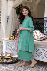 3 Pc Embroidered Shirt With Tye N Dye Dupatta and Cotton Shalwar CKP22-16