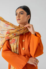 3-Pc Plain Lawn Shirt with Qlot Trouser & Chiffon Dupatta SCPG-3-123-A