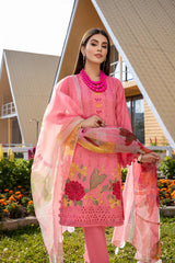 3 Pc Unstitched Embroidered Lawn With Organza Dupatta CSL-10