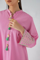 2-Pc Embroidered Cotton Shirt with Qlot Trouser SCNP-3-108