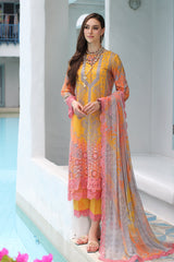 3-PC Unstitched Embroidered Lawn with Embroidred Chiffon Dupatta CCH4-02