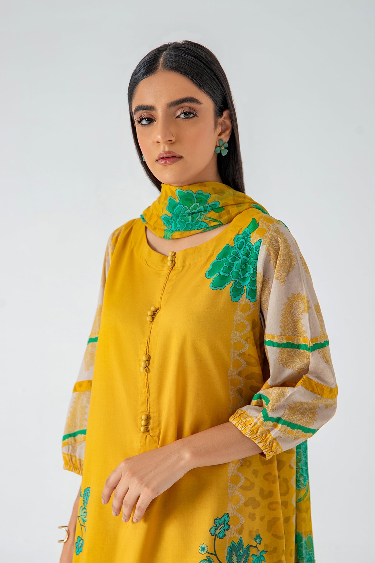 2-Pc Printed Lawn Shirt with Straight Trouser SCPM3-021 – House Of Charizma