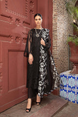 3 Pc Unstitched Embroidered Lawn With Chiffon Dupatta CQ-04
