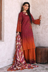 3-Pc Unstitched Printed Staple Suit With Embroidered Wool Shawl Dupatta CPMW3-06