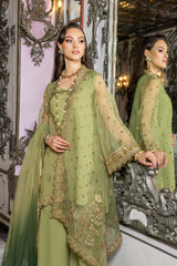 3 Pc Sequenc Embroidered Gown With Embroidered Dupatta and Silk Trouser CMA22-45