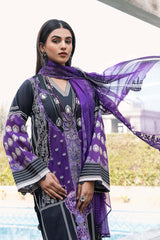 3-Pc Charizma Unstitched Printed Lawn With Embroidered Chiffon Dupatta PEC23-08