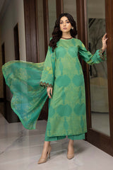 3-Pc Printed Lawn Unstitched With Chiffon Dupatta CP22-003