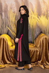 2-Pc Embroidered Silk Long Shirt With Qlot Trouser CNP22-111