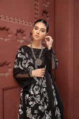 3 Pc Unstitched Embroidered Lawn With Chiffon Dupatta CQ-04