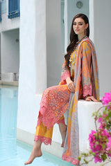 3-PC Unstitched Embroidered Lawn with Embroidred Chiffon Dupatta CCH4-02