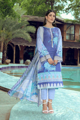 3-Pc Printed Lawn Unstitched With Chiffon Dupatta CP22-65