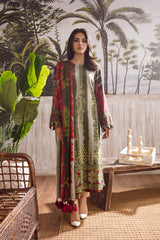 3-Pc Charizma Unstitched Embroidered Khaddar With Printed Wool Shawl ANW-14
