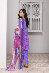 3-Pc Charizma Lawn Printed Suit with Embroidered Dupatta PEC22-62-S