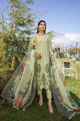 3 Pc Unstitched Embroidered Lawn With Organza Dupatta CSL-08