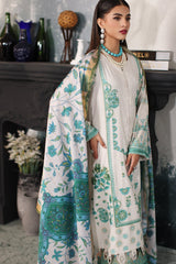 3-PC Unstitched Embroidered Dhank Front with Printed Wool Shawl and Trouser PS3-14