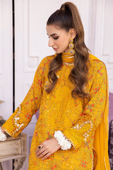 3-Pc Lawn Long Shifli Shirt With Straight Trouser and Chiffon Dupatta EDP23-26