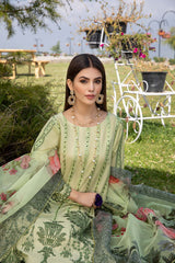 3 Pc Unstitched Embroidered Lawn With Organza Dupatta CSL-08