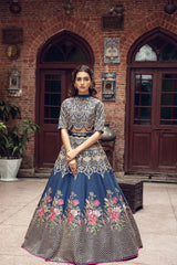 3 Pc Embroidered Silk Lehnga STM21-17