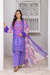 3-Pc Charizma Lawn Printed Suit with Embroidered Dupatta PEC22-62-S