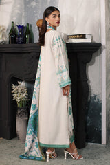 3-PC Unstitched Embroidered Dhank Front with Printed Wool Shawl and Trouser PS3-14