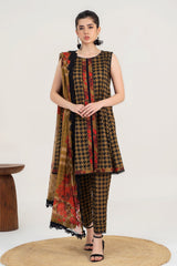 3-PC Unstitched Printed Lawn Shirt with Chiffon Dupatta and Trouser CPS3-24