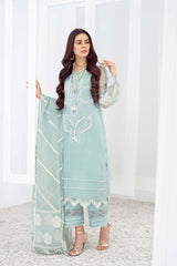 3 Pc Embroidered Organza Suit CMA21-38