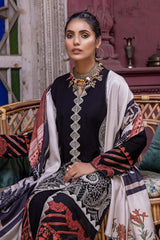 3 Pc Unstitched Embroidered Leather with Printed Shawl RMW-04