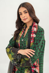3-Pc Printed Khaddar Shirt with Trouser & Chiffon Dupatta CPM-3-202