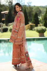 3-PC Unstitched Embroidered  Lawn  SLC27-04
