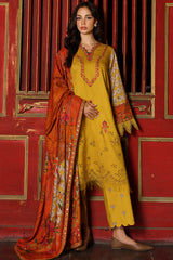 3-PC Unstitched Embroidered Linen Collection CCW7-03