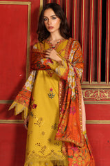 3-PC Unstitched Embroidered Linen Collection CCW7-03
