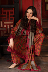 3-PC Unstitched Embroidered Linen Collection CCW7-04