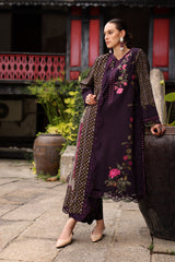 3-PC Unstitched Embroidered Linen Collection CCW7-05