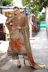 3-PC Unstitched Embroidered Linen Collection  ANW7-04