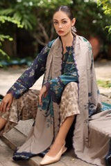3-PC Unstitched Embroidered Linen Collection CCW7-18