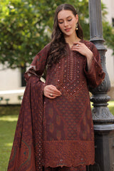 3-PC Unstitched Embroidered Linen Collection  ANW7-13