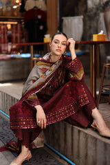 3-PC Unstitched Embroidered Linen Collection  ANW7-03