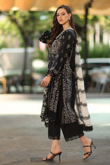 3-PC Unstitched Embroidered Lawn RN6-01