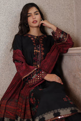 3-PC Unstitched Embroidered Linen Collection  ANW7-18