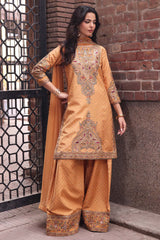 3-PC Stitched Embroidered Raw Silk CMA-6-483