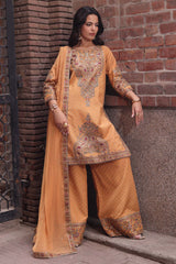 3-PC Stitched Embroidered Raw Silk CMA-6-483