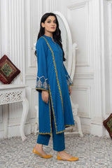 2-Pc Embriodered Broucha Long Shirt with Cotton Straight Trouser CNP22-82