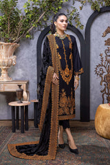 3-Pc Charizma Unstitched Embroidered Leather Suit with Velvet Shawl VLS22-04