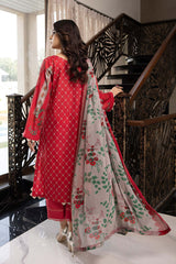 3-Pc Printed Lawn Unstitched With Chiffon Dupatta CP22-002