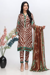 3-PC Printed Lawn Shirt with Zari Dupatta and Trouser CPS3-53