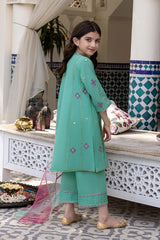 3 Pc Embroidered Shirt With Tye N Dye Dupatta and Cotton Shalwar CKP22-16