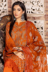 3-Pc Charizma Unstitched Embroidered Swiss Collection With Voil Dupatta SM23-06