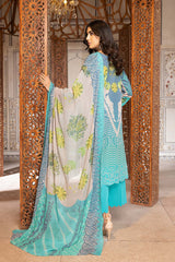 3-Pc Charizma Unstitched Lawn Suit With Embroidered Chiffon Dupatta CC23-21